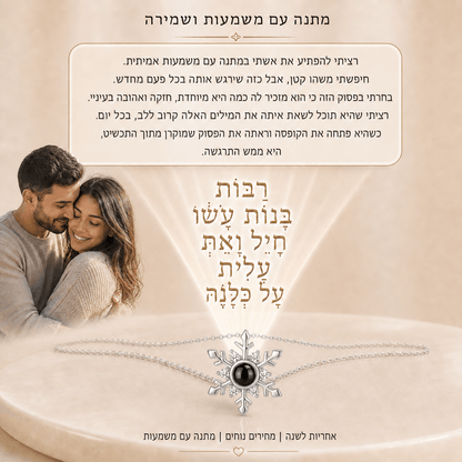שרשרת פתית שלג עם תמונה מוצפנת