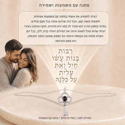 שרשרת מפתח משובץ עם תמונה מוצפנת