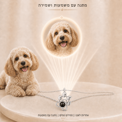 שרשרת כף כלב עם תמונה מוצפנת