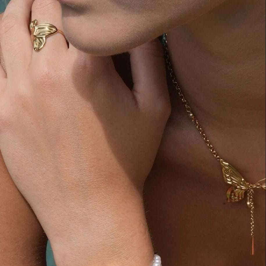טבעת ליאנה עלים זהב 18K
